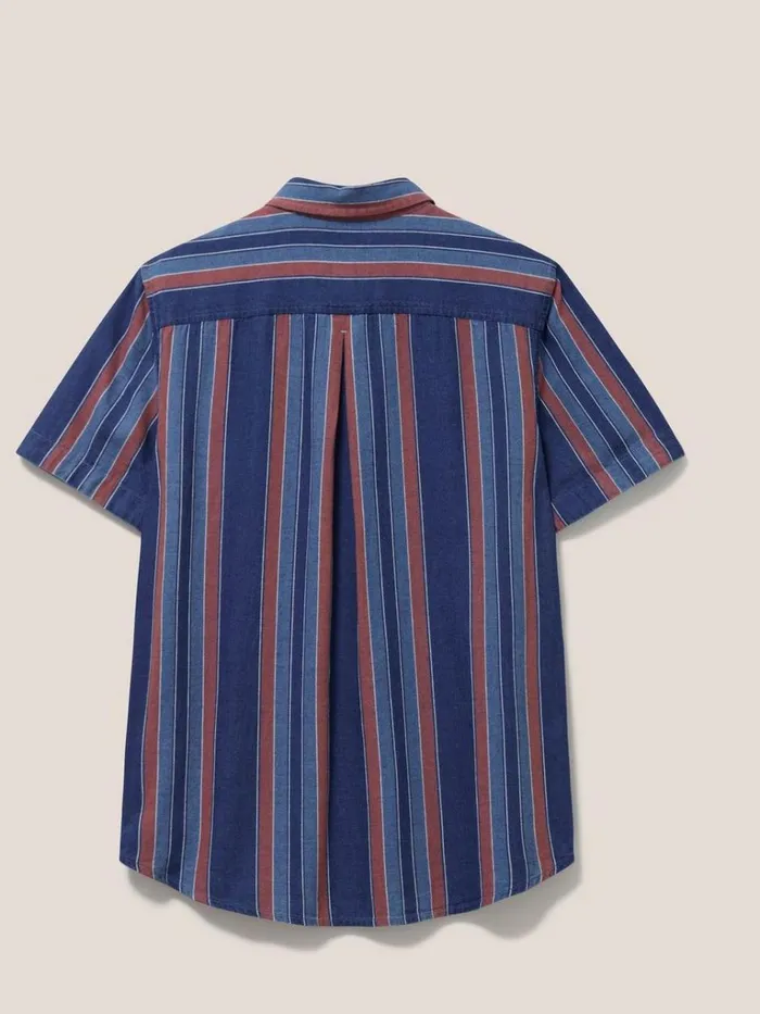 Men SHIRTS White Stuff Indigo Striped Shirt Indigo Blue