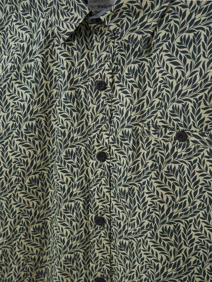 Men SHIRTS White Stuff Leaf Printed Shirt Dark Green Men SHIRTS White Stuff Leaf Printed Shirt Dark Green