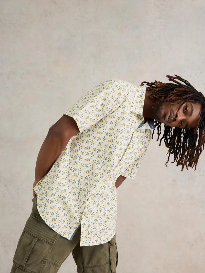 Men SHIRTS White Stuff Lemon Printed Shirt White Print