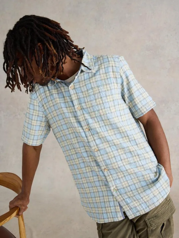Men SHIRTS White Stuff Madras Check SS Shirt Blue Multi Men SHIRTS White Stuff Madras Check SS Shirt Blue Multi