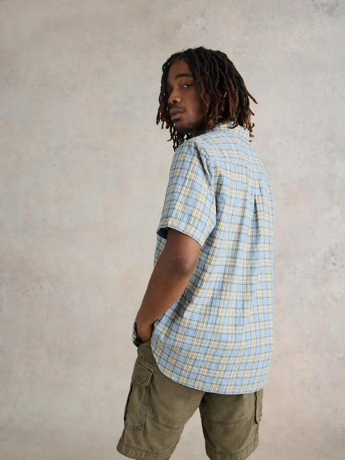 Men SHIRTS White Stuff Madras Check SS Shirt Blue Multi Men SHIRTS White Stuff Madras Check SS Shirt Blue Multi