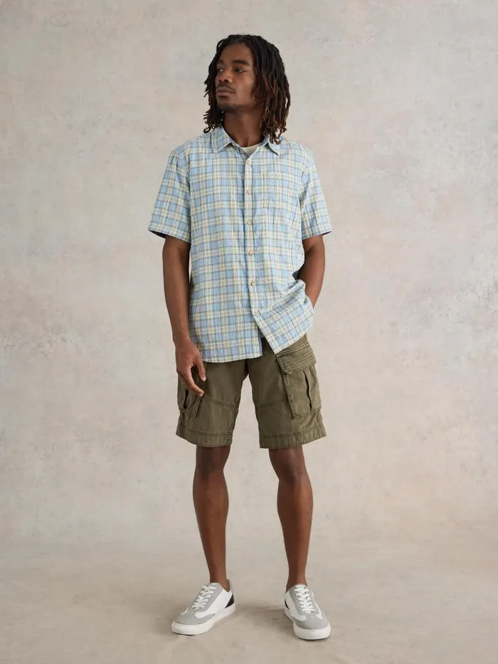 Men SHIRTS White Stuff Madras Check SS Shirt Blue Multi Men SHIRTS White Stuff Madras Check SS Shirt Blue Multi