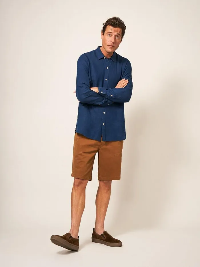 Men SHIRTS White Stuff Pembroke LS Linen Shirt Dark Navy