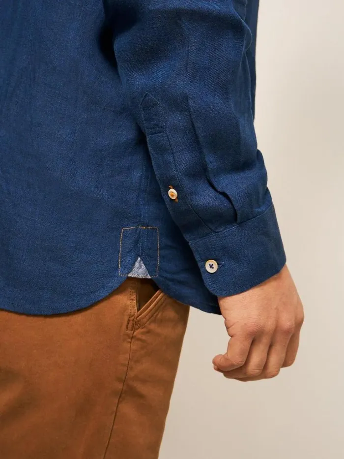 Men SHIRTS White Stuff Pembroke LS Linen Shirt Dark Navy