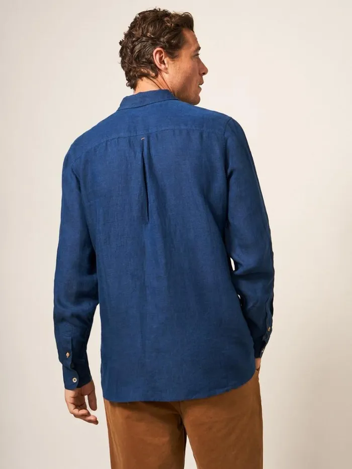Men SHIRTS White Stuff Pembroke LS Linen Shirt Dark Navy