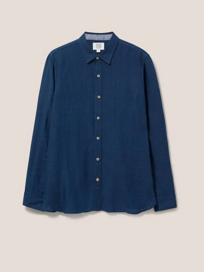 Men SHIRTS White Stuff Pembroke LS Linen Shirt Dark Navy