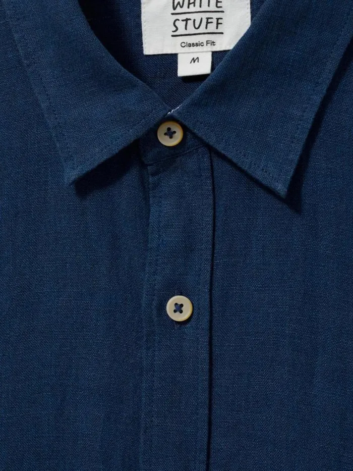 Men SHIRTS White Stuff Pembroke LS Linen Shirt Dark Navy