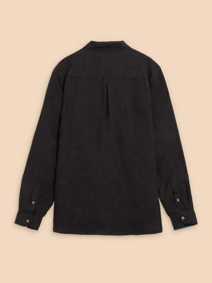 Men SHIRTS White Stuff Pembroke LS Linen Shirt Pure Black Men SHIRTS White Stuff Pembroke LS Linen Shirt Pure Black