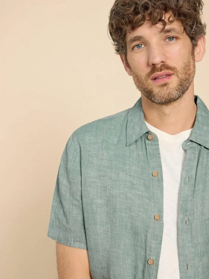Men SHIRTS White Stuff Pembroke SS Linen Shirt Mint Green Men SHIRTS White Stuff Pembroke SS Linen Shirt Mint Green