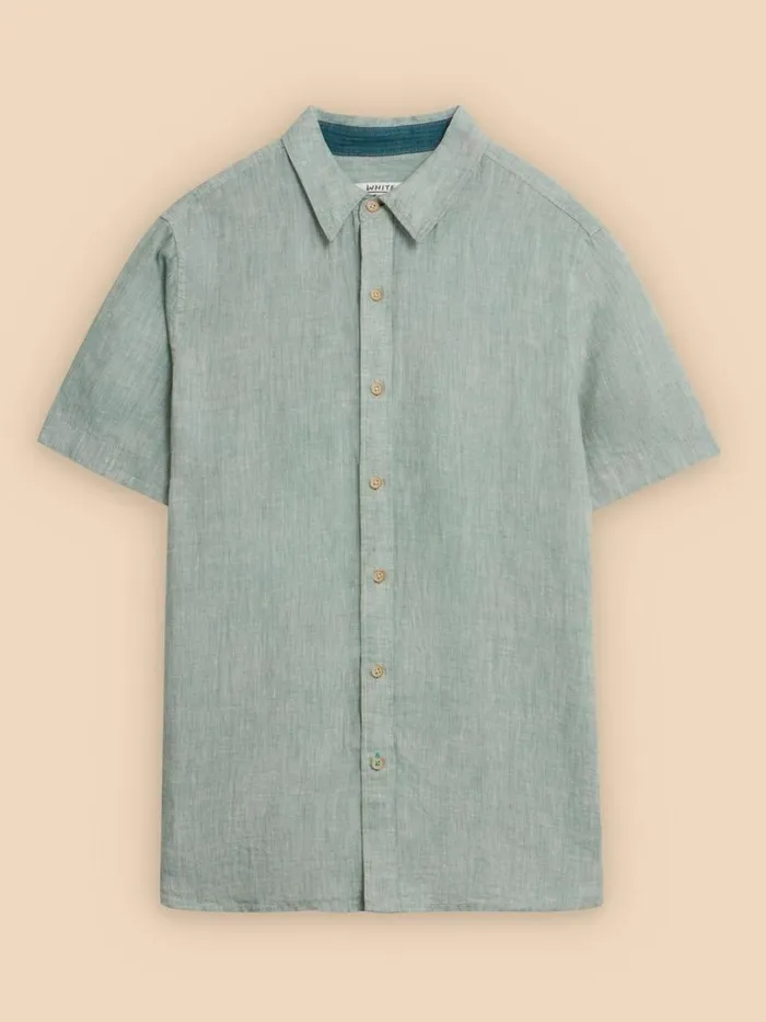 Men SHIRTS White Stuff Pembroke SS Linen Shirt Mint Green Men SHIRTS White Stuff Pembroke SS Linen Shirt Mint Green