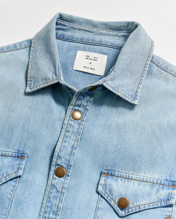 Men Shoals Denim Shirt Denim Wash Billy Reid Shirting