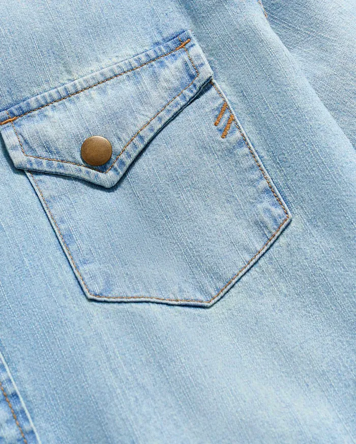 Men Shoals Denim Shirt Denim Wash Billy Reid Shirting