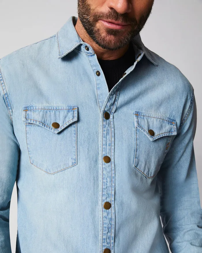 Men Shoals Denim Shirt Denim Wash Billy Reid Shirting