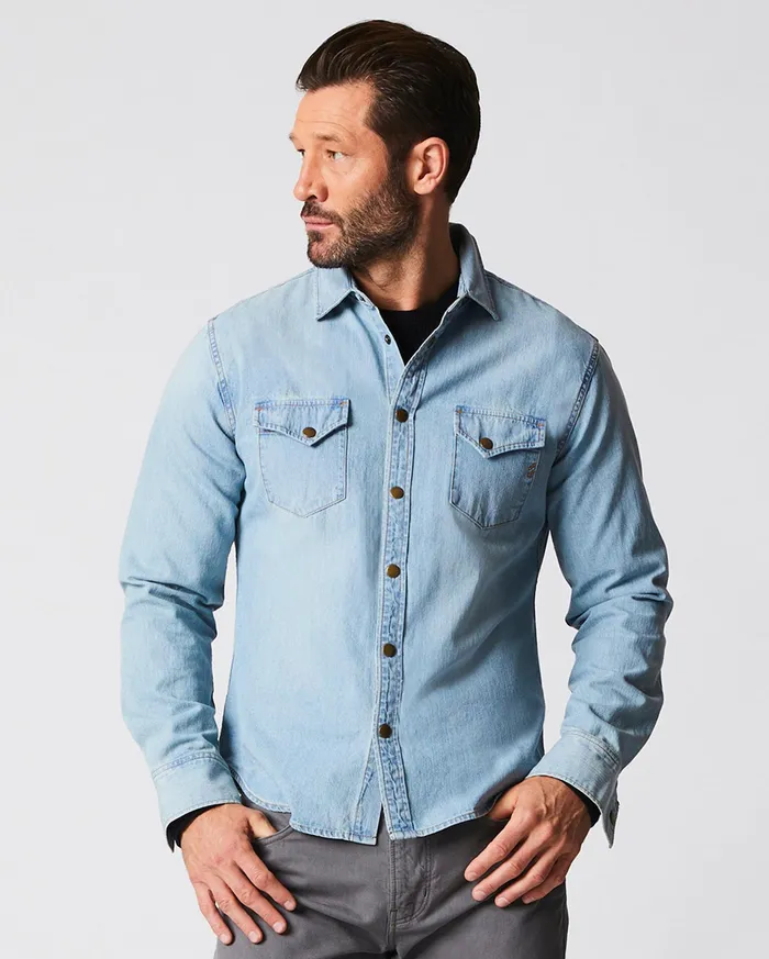 Men Shoals Denim Shirt Denim Wash Billy Reid Shirting