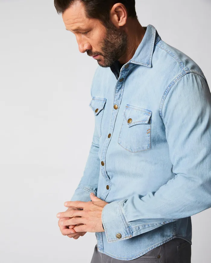 Men Shoals Denim Shirt Denim Wash Billy Reid Shirting
