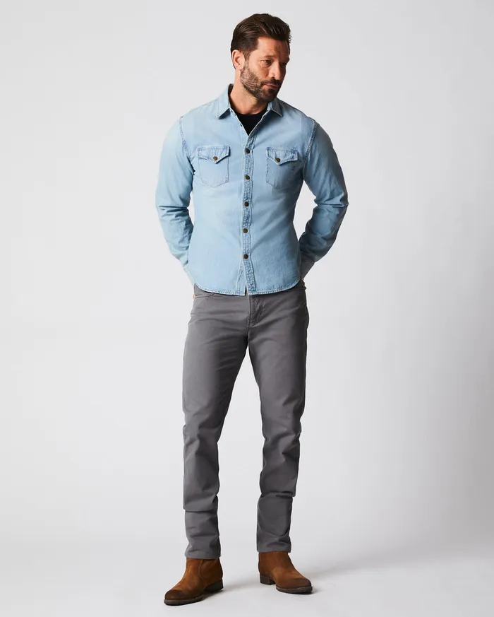 Men Shoals Denim Shirt Denim Wash Billy Reid Shirting