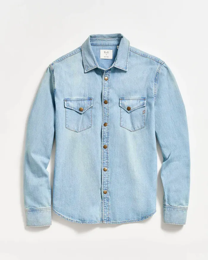 Men Shoals Denim Shirt Denim Wash Billy Reid Shirting