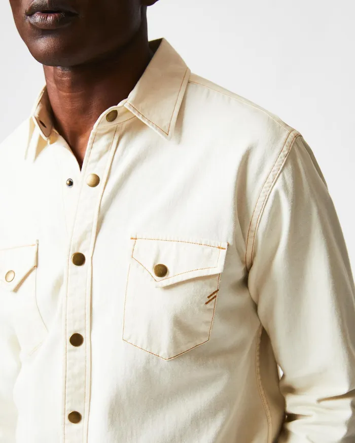 Men Shoals Twill Shirt Natural Billy Reid Shirting