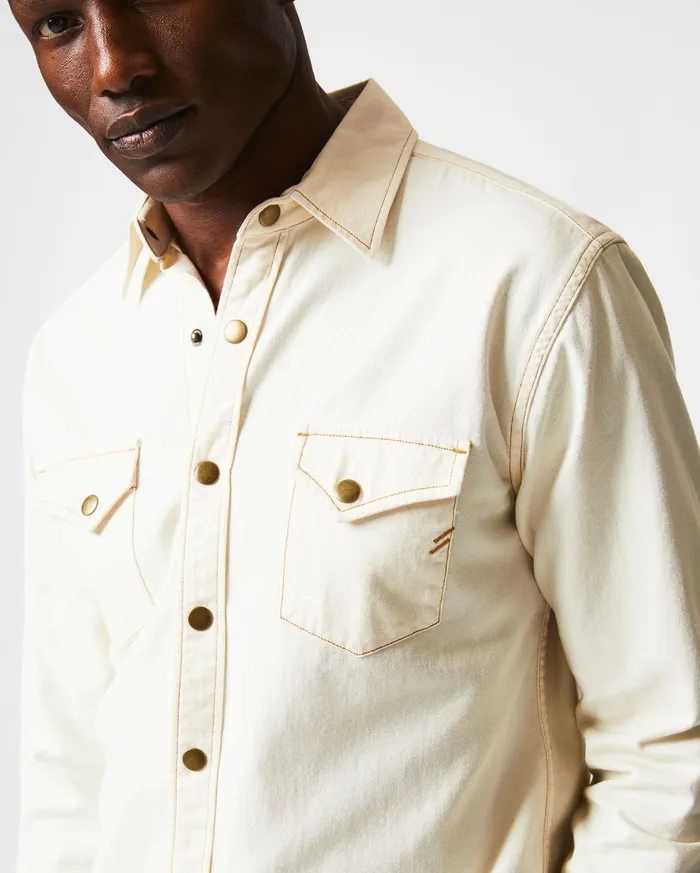 Men Shoals Twill Shirt Natural Billy Reid Shirting
