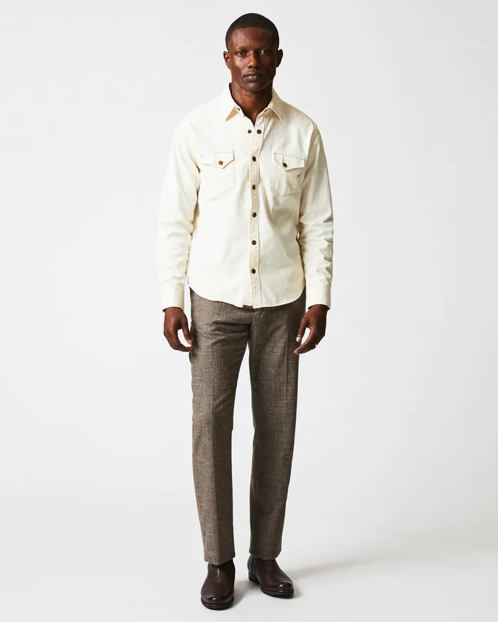 Men Shoals Twill Shirt Natural Billy Reid Shirting