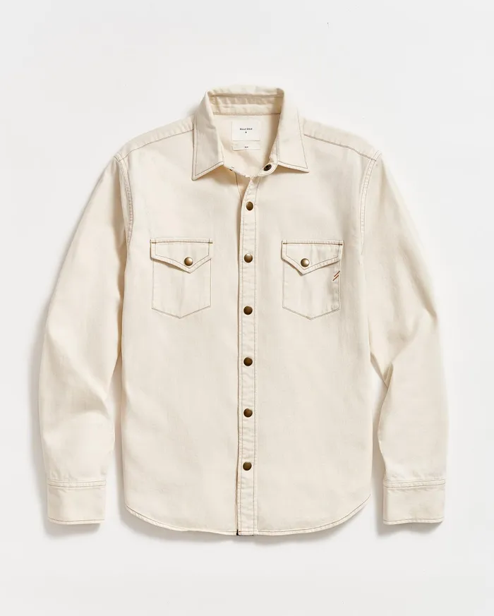 Men Shoals Twill Shirt Natural Billy Reid Shirting