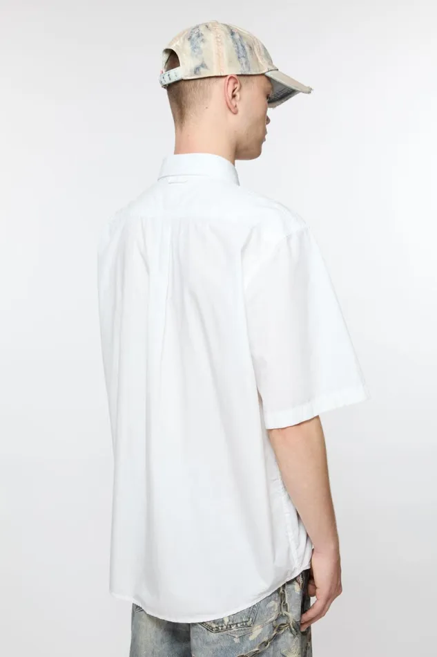 Men Short Sleeve Buttonup Shirt White Acne Studios Shirts