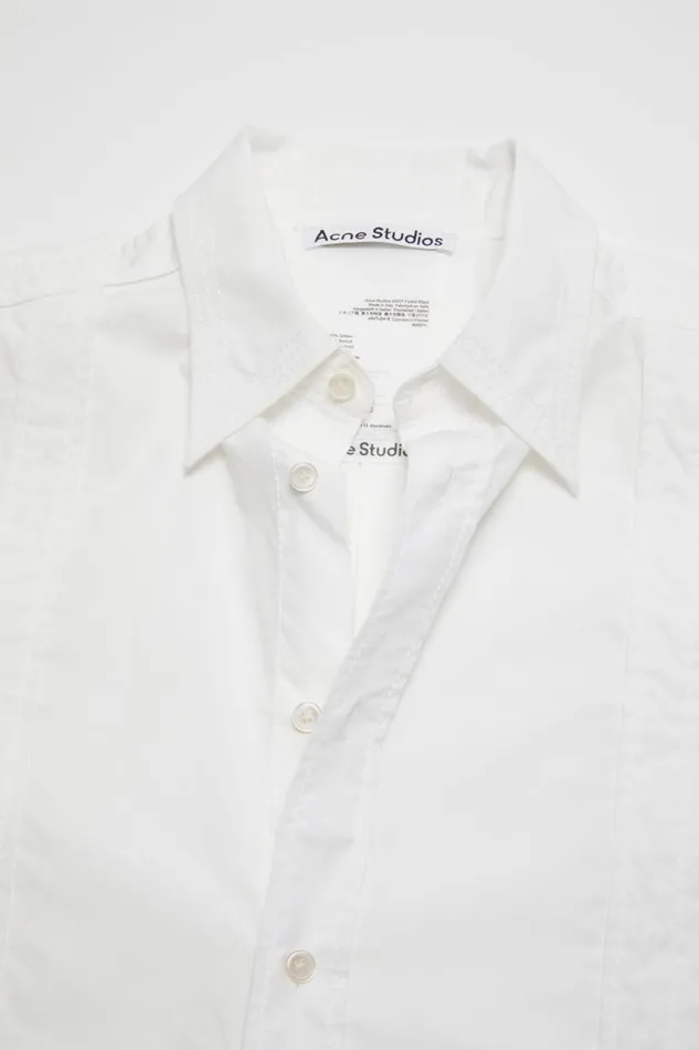 Men Short Sleeve Buttonup Shirt White Acne Studios Shirts
