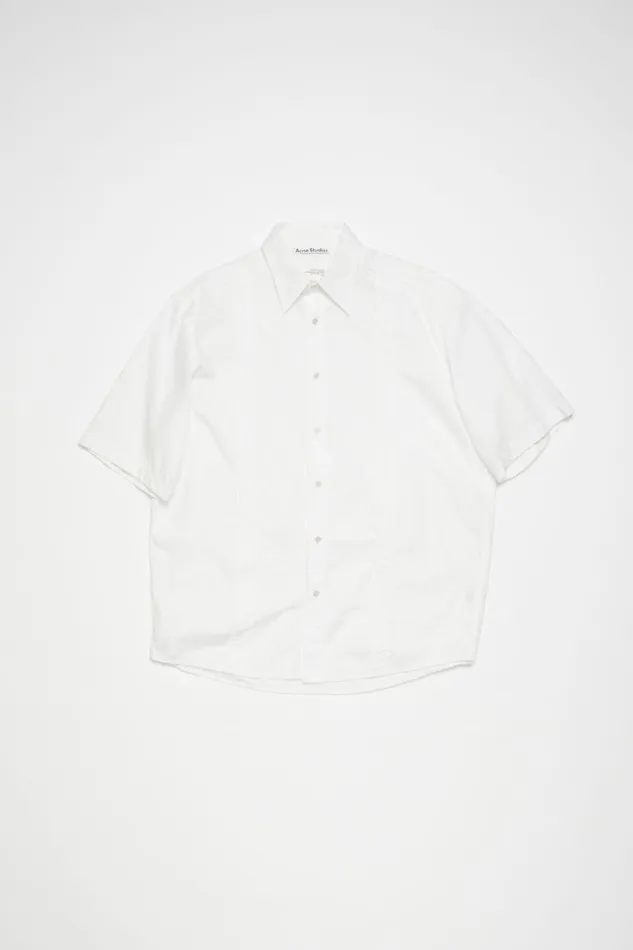 Men Short Sleeve Buttonup Shirt White Acne Studios Shirts