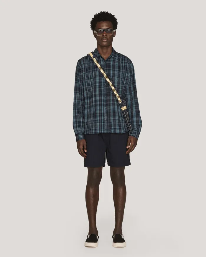 Men Shorty Short Indigo YMC Trousers and Shorts