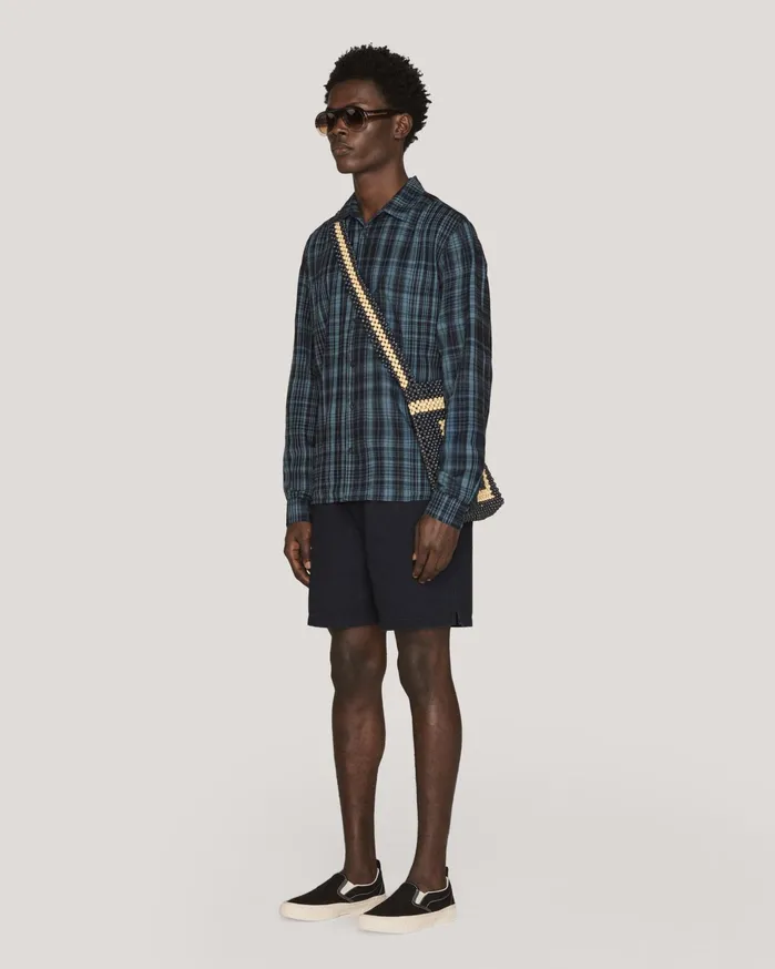Men Shorty Short Indigo YMC Trousers and Shorts