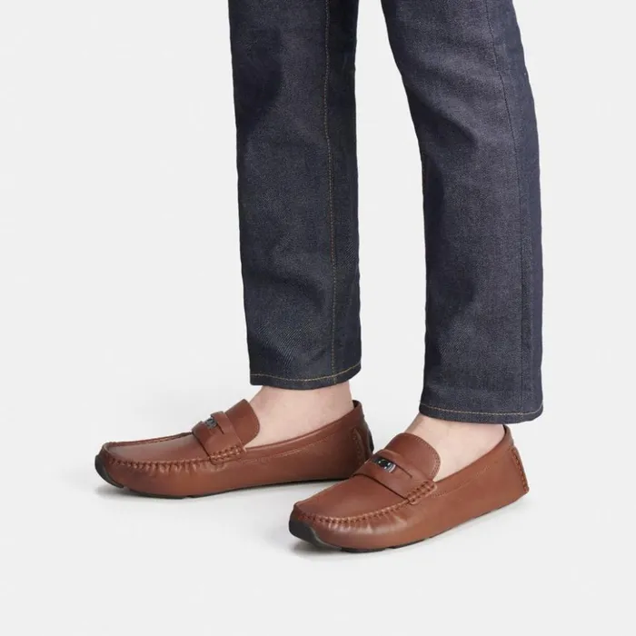 Men Signature Coin Driver Saddle Coach Loafers and Drivers