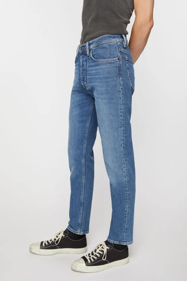 Men Slim Fit Jeans 8211 River Mid Blue Acne Studios Jeans
