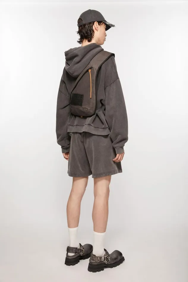 Men Sling Backpack Greyblack Acne Studios Bags