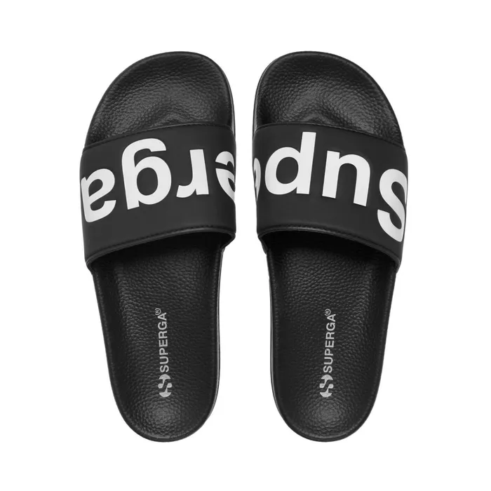 Men Slippers Unisex 1908 SLIDES POLYSOFT SLIDE BLACKWHITE Superga Slippers