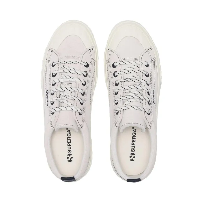 Men Sneakers Unisex 2630 STRIPE SUEDE CONTRAST STITCHING Low Cut WHITE AVORIOBLACKFAVORIO Superga Low Cut