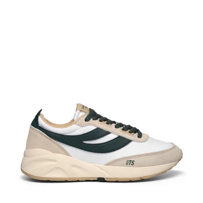 Men Sneakers Unisex 4089 TRAINING 9TS SLIM Low Cut WHITEBEIGE NATURALGREEN DK FORESTBEIGE LT Superga Low Cut