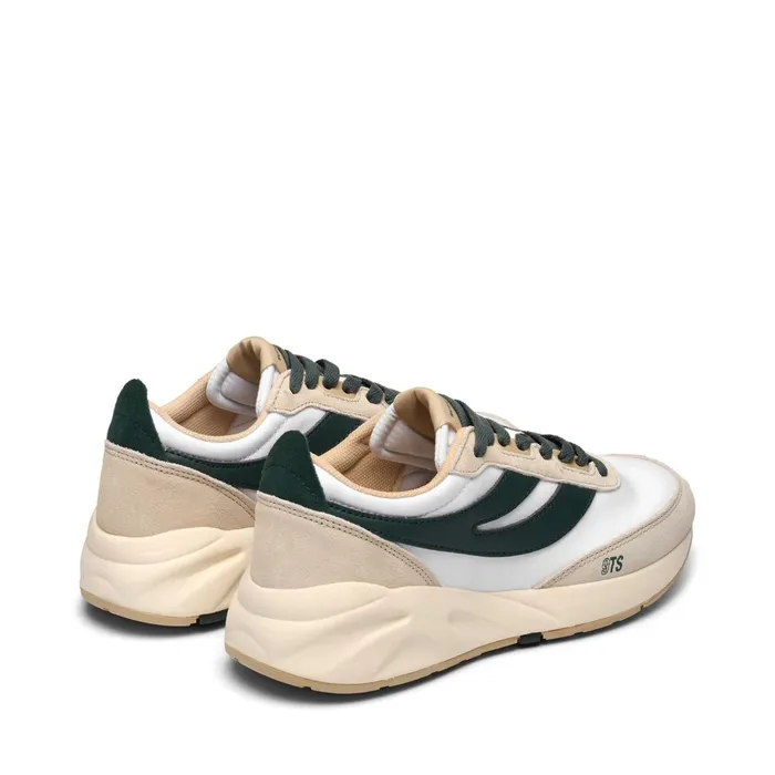 Men Sneakers Unisex 4089 TRAINING 9TS SLIM Low Cut WHITEBEIGE NATURALGREEN DK FORESTBEIGE LT Superga Low Cut