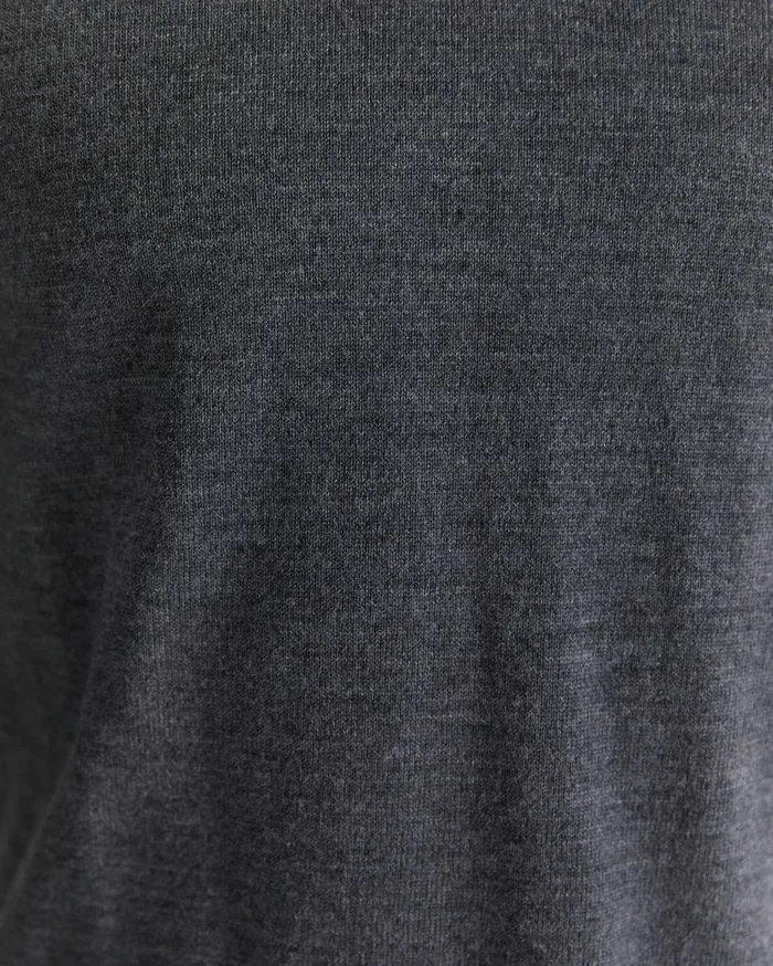 Men Sportscraft Knitwear Merino VNeck Knit Charcoal Melange