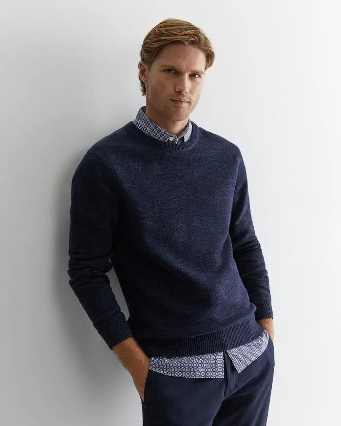 Men Sportscraft Knitwear Oliver Crew Neck Knit Navy