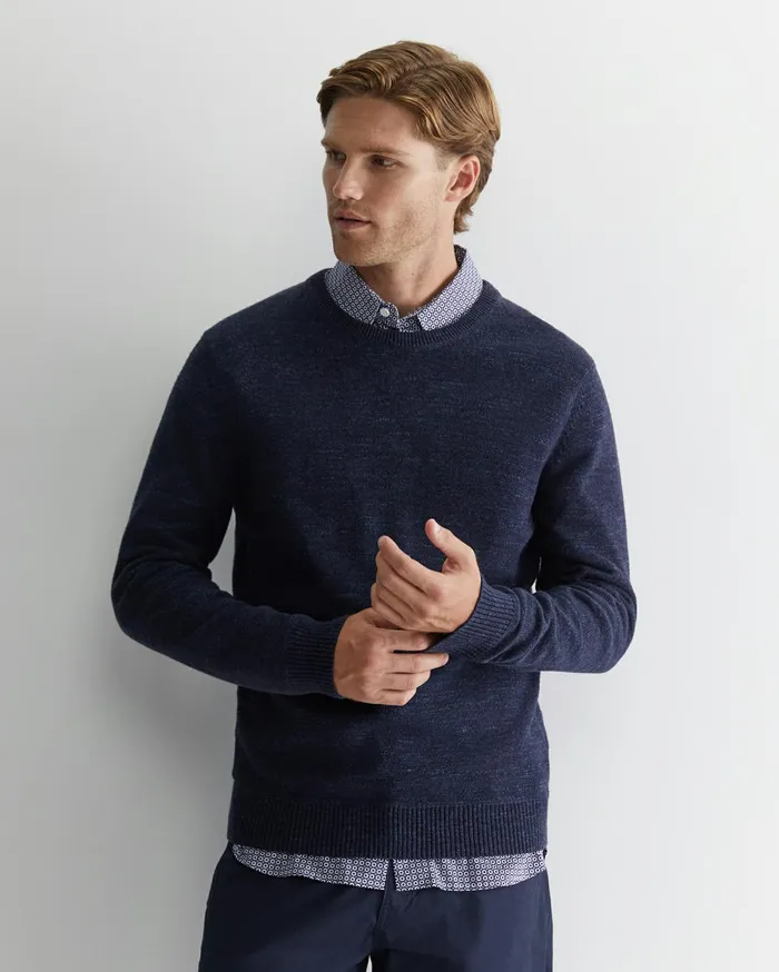 Men Sportscraft Knitwear Oliver Crew Neck Knit Navy