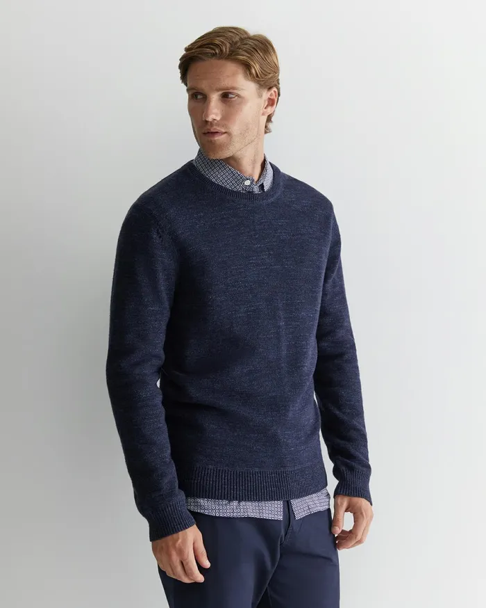 Men Sportscraft Knitwear Oliver Crew Neck Knit Navy