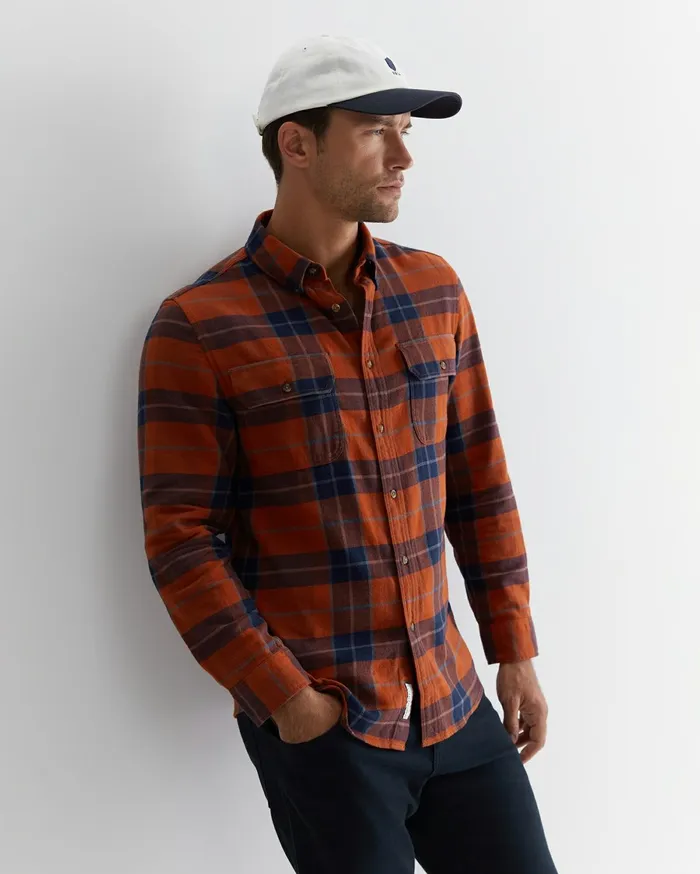 Men Sportscraft Shirts Hindsmarsh Check Shirt Orange