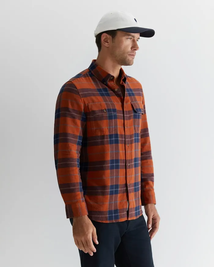 Men Sportscraft Shirts Hindsmarsh Check Shirt Orange
