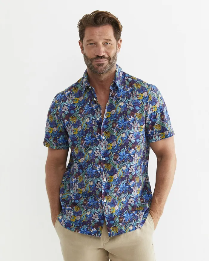 Men Sportscraft Shirts Kip Short Sleeve Liberty Shirt Multi