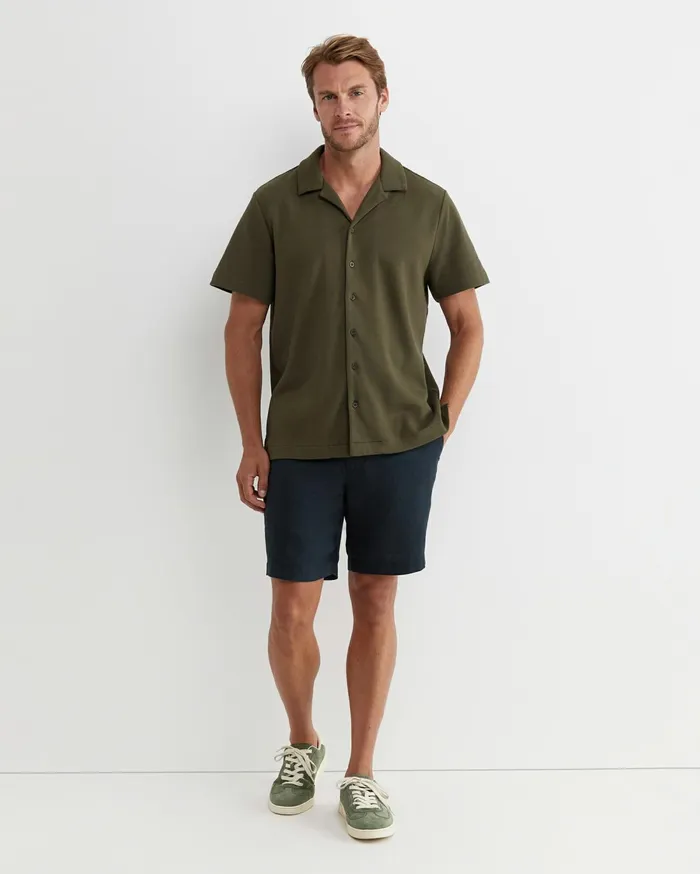 Men Sportscraft Shirts Nason Short Sleeve Pique Shirt Khaki