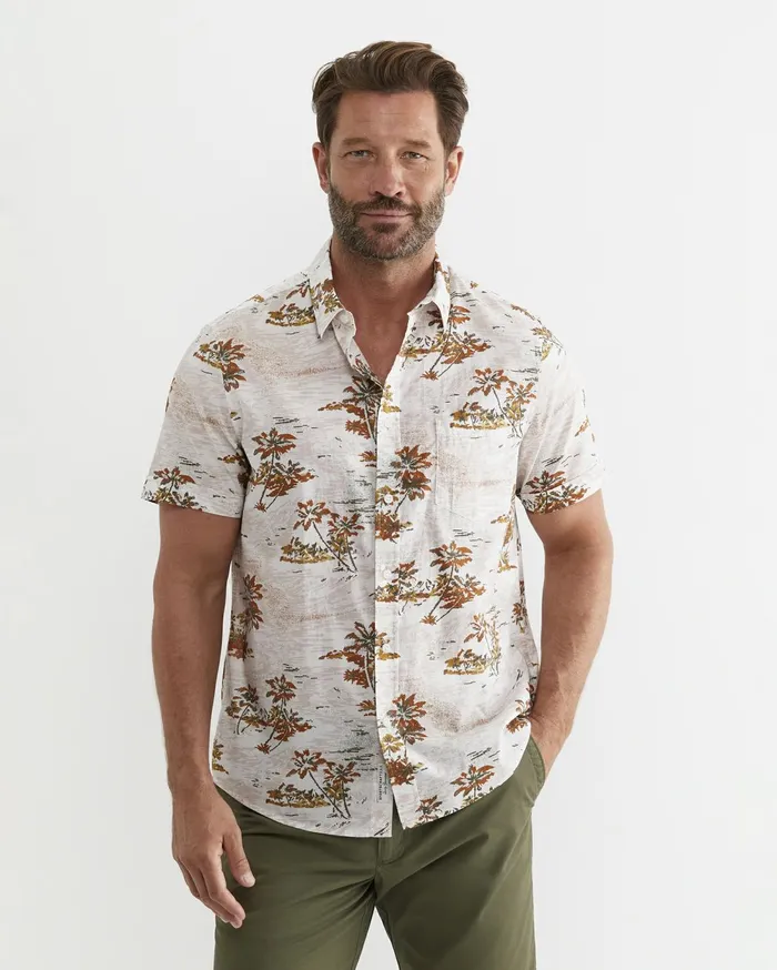 Men Sportscraft Shirts Somers Short Sleeve Cotton Shirt Multi