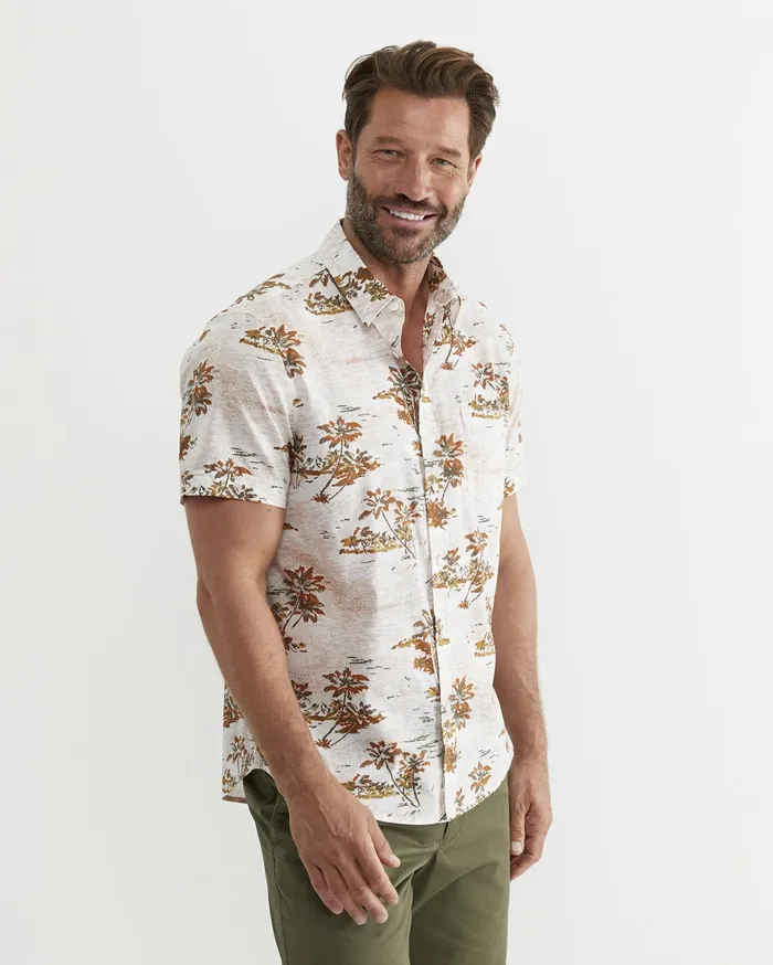 Men Sportscraft Shirts Somers Short Sleeve Cotton Shirt Multi
