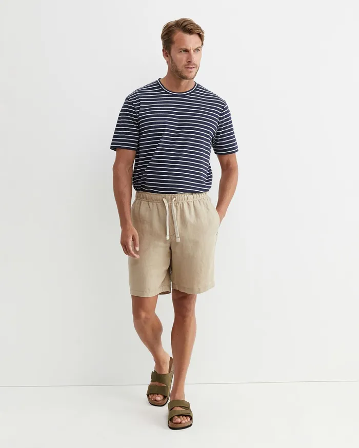 Men Sportscraft Shorts Caffery Linen Short Cappuccino