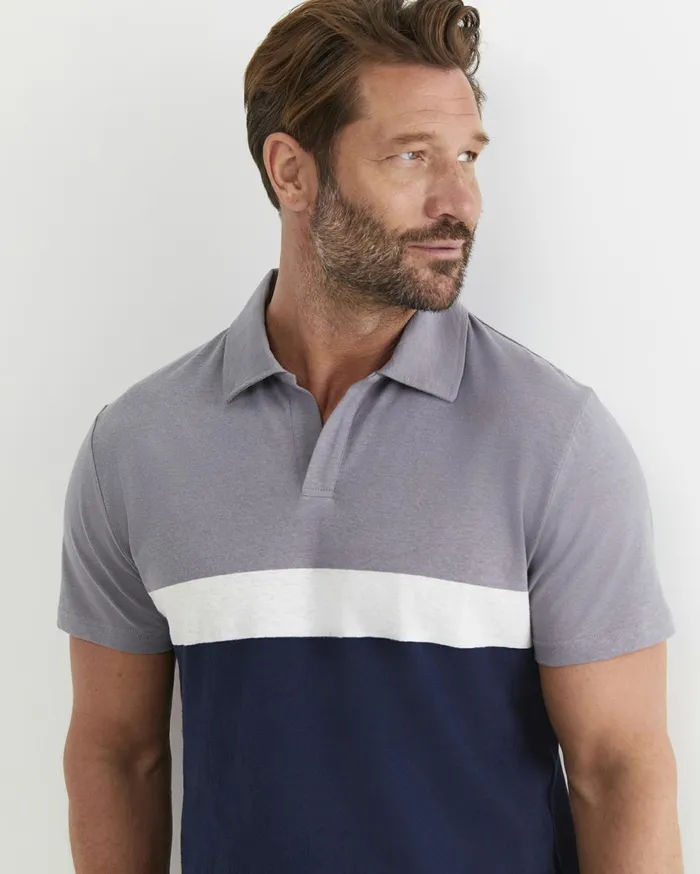 Men Sportscraft TShirts and Polos Gerard Stripe Polo Blue Multi