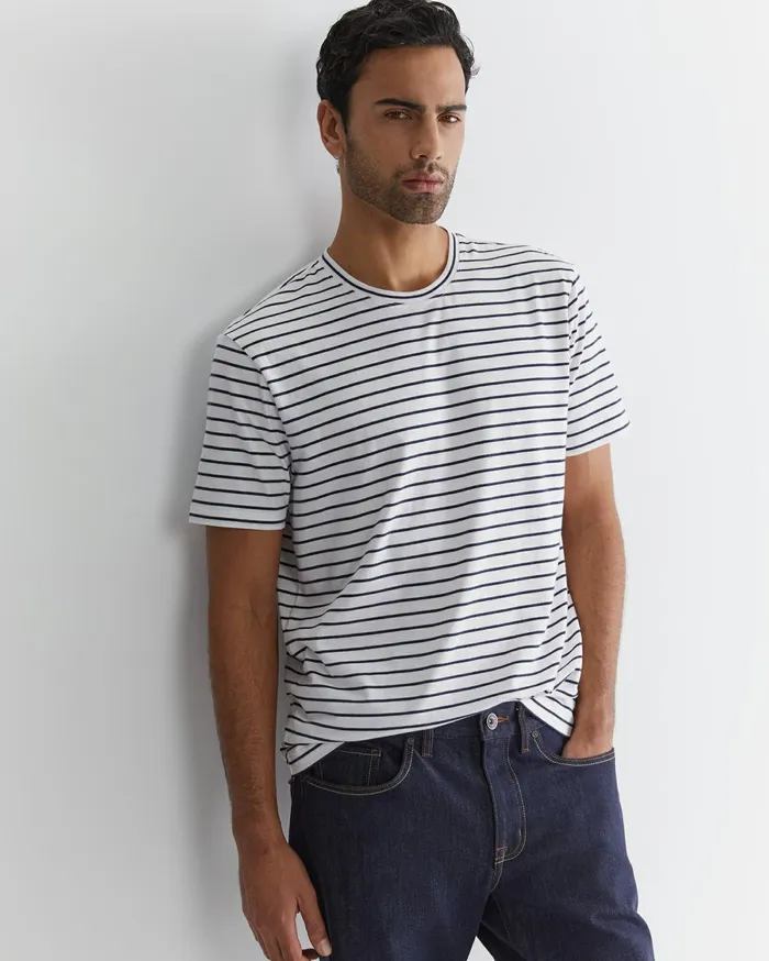 Men Sportscraft TShirts and Polos Supersoft Tee Whitenavy